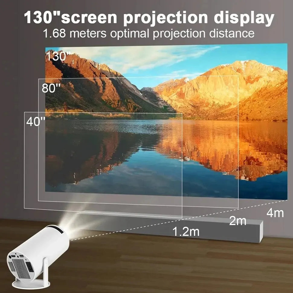 Projector Hy300 4K Android 11 Dual Wifi6 200 ANSI Allwinner H713 BT5.0 1080P 1280*720P Home Cinema Outdoor Projetor