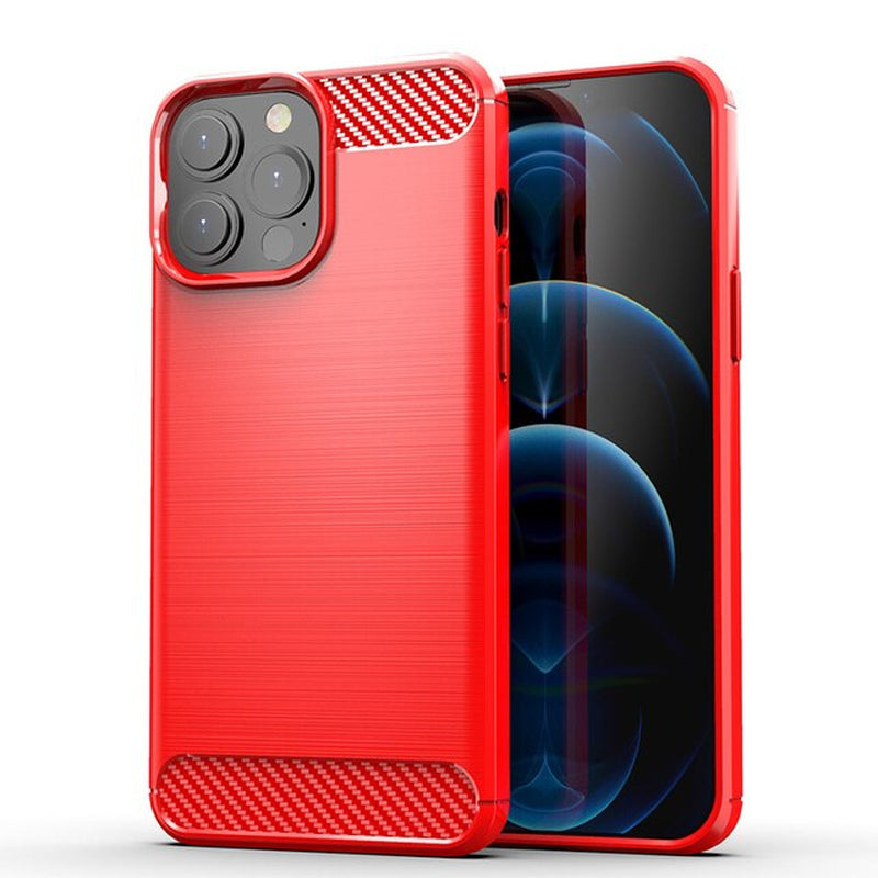 For Cover  15 Pro Max Case for  15 Pro Cover Capas Carbon Fiber Case for  7 8 plus 12 13 14 15 Pro Max Fundas