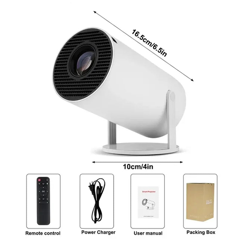 Projector Hy300 4K Android 11 Dual Wifi6 200 ANSI Allwinner H713 BT5.0 1080P 1280*720P Home Cinema Outdoor Projetor