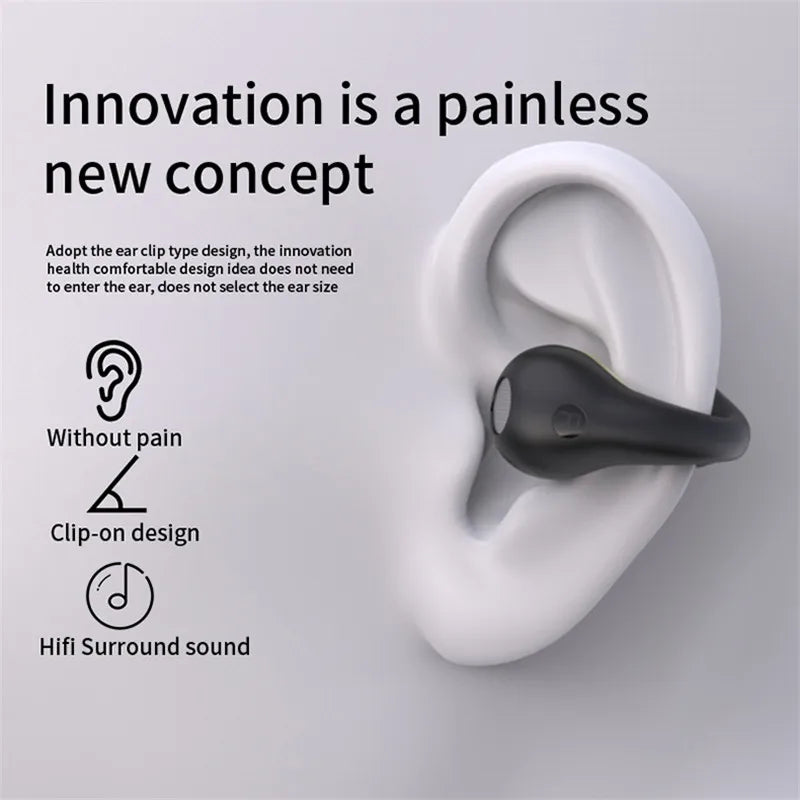 Wireless Earphones TWS Bluetooth Earbuds Hifi Bass Sport Open Ear Clip Headphones Earring Gaming Headset PK Ambie Sound Earcuffs