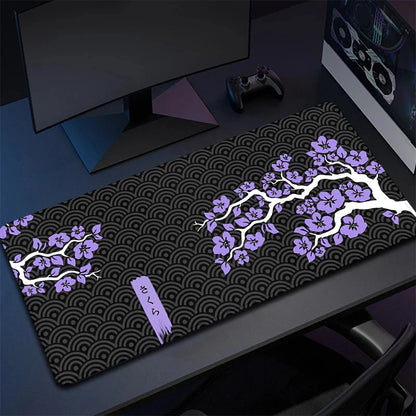 Mouse Pad Sakura Large Gamer Mousepad Purple Cherry Blossom Keyboard Mat XXXL Mouse Mat Pc Accessories Rubber Desk Mat 90X40