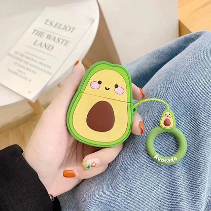 For Airpods 2 Case Cute Cartoon Funny Avocado Fruit Pattern Silicon Cover for Airpods Case Fundas for Air Pods Case Cover