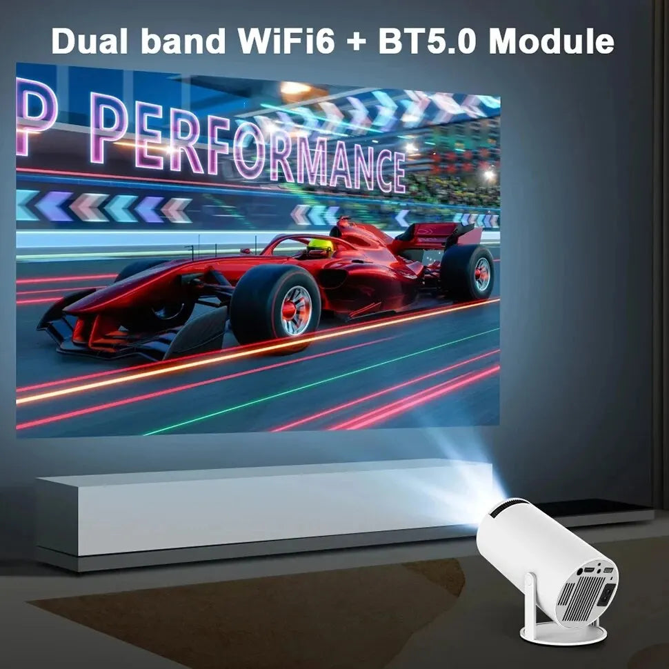 Projector Hy300 4K Android 11 Dual Wifi6 200 ANSI Allwinner H713 BT5.0 1080P 1280*720P Home Cinema Outdoor Projetor