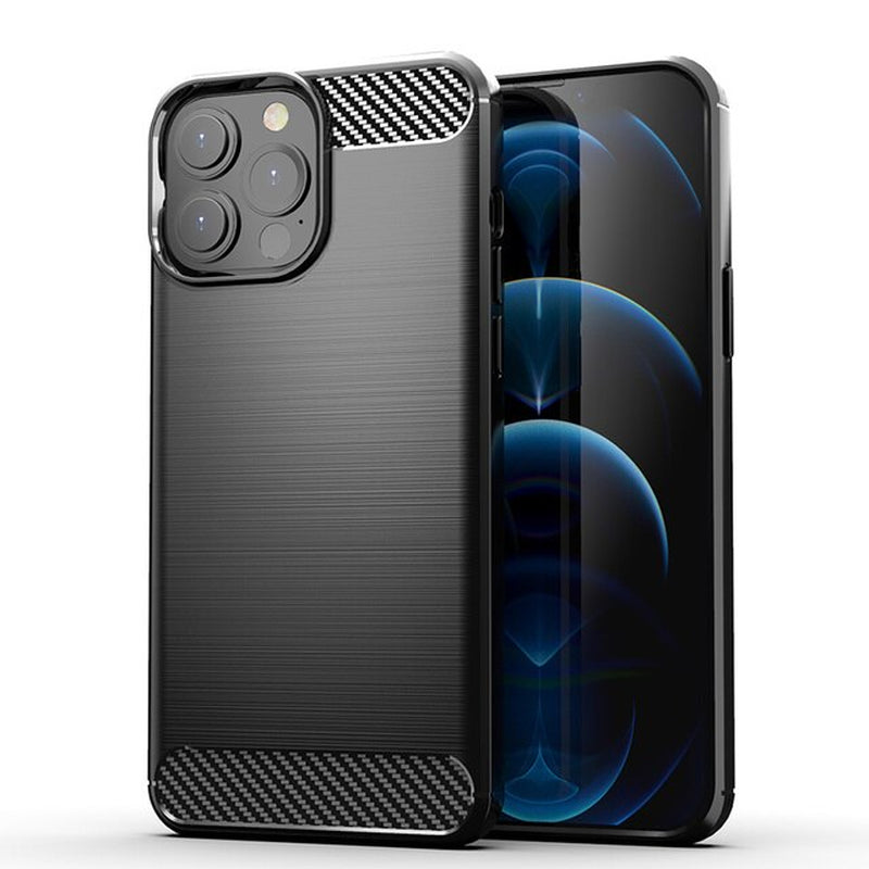 For Cover  15 Pro Max Case for  15 Pro Cover Capas Carbon Fiber Case for  7 8 plus 12 13 14 15 Pro Max Fundas